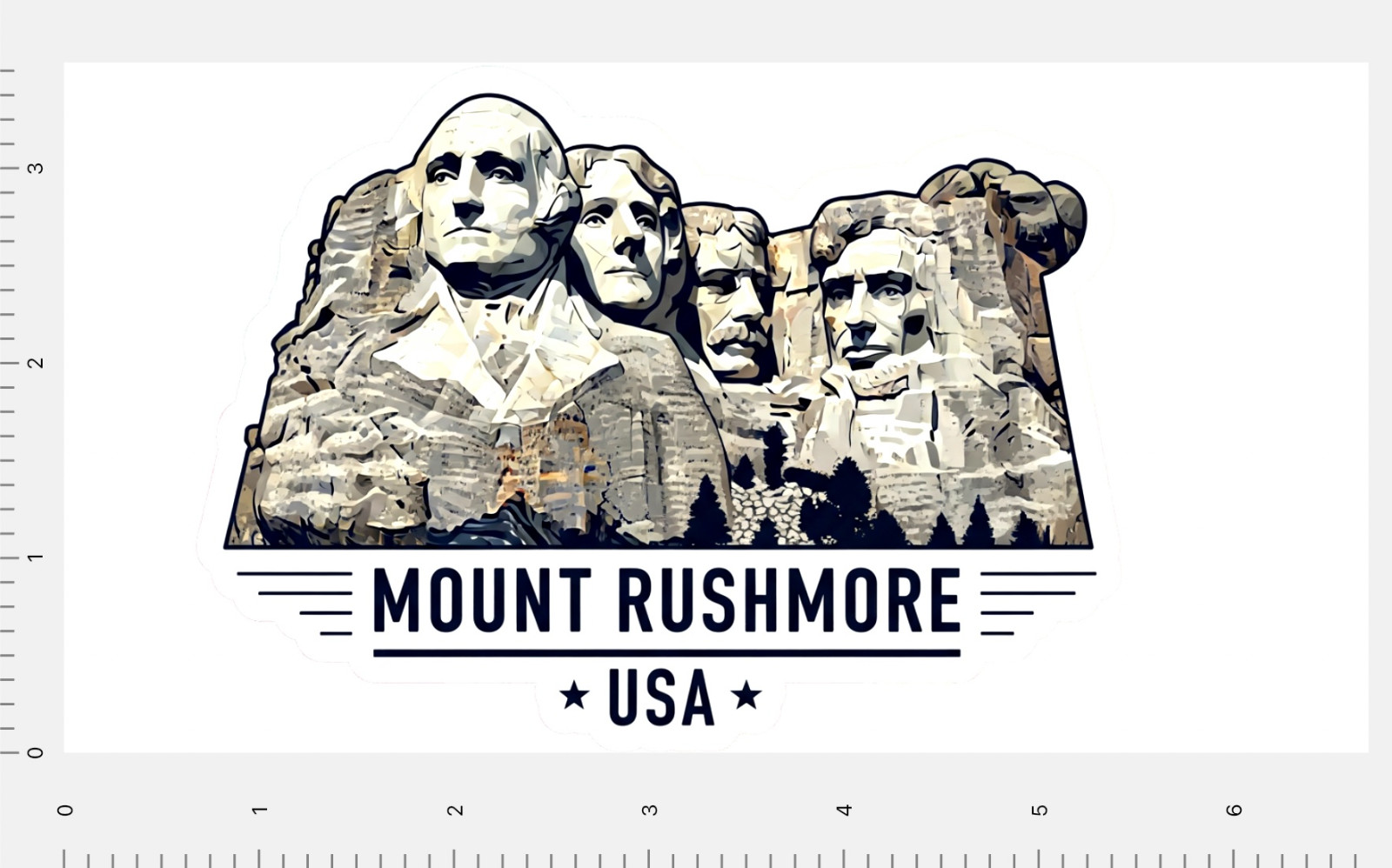 Mount Rushmore Custom Sticker 4" x 7" Sheet American President Landmark US USA