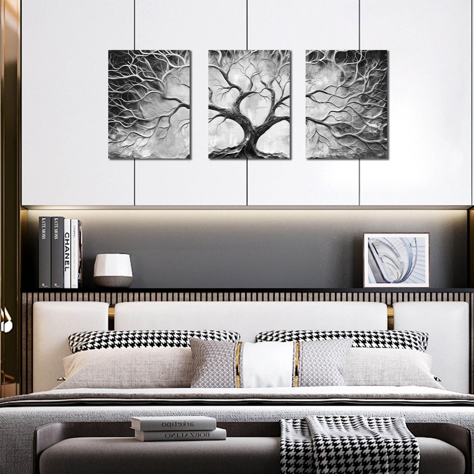 Tree Wall Art for Living Room – Modern Black and White Pictures Wall Art for …