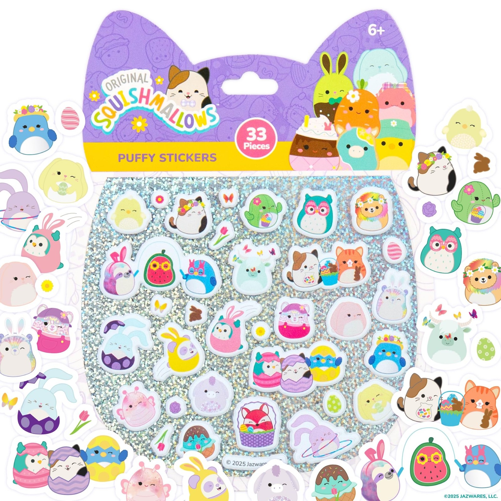 Original Squishmallows Puffy Stickers, 33 Stationery Spring Multi