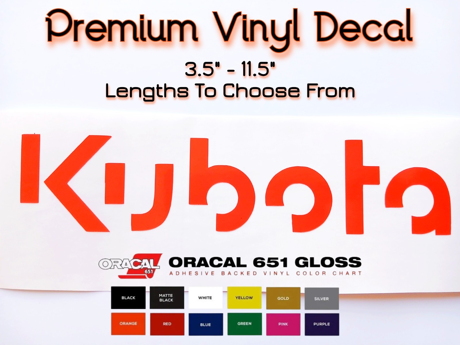 Kubota Sticker 3.5" 5.5" 7.5" 11" Tractor Mower Blade Filter Belt B L BX T GR Z