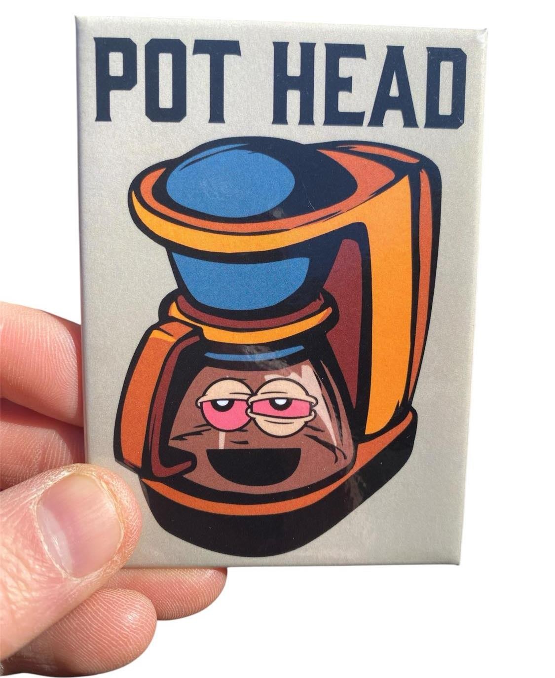 "POT HEAD" Funny Coffee Maker Kitchen Fridge Magnet – 3.5" x 2.5" Made in USA