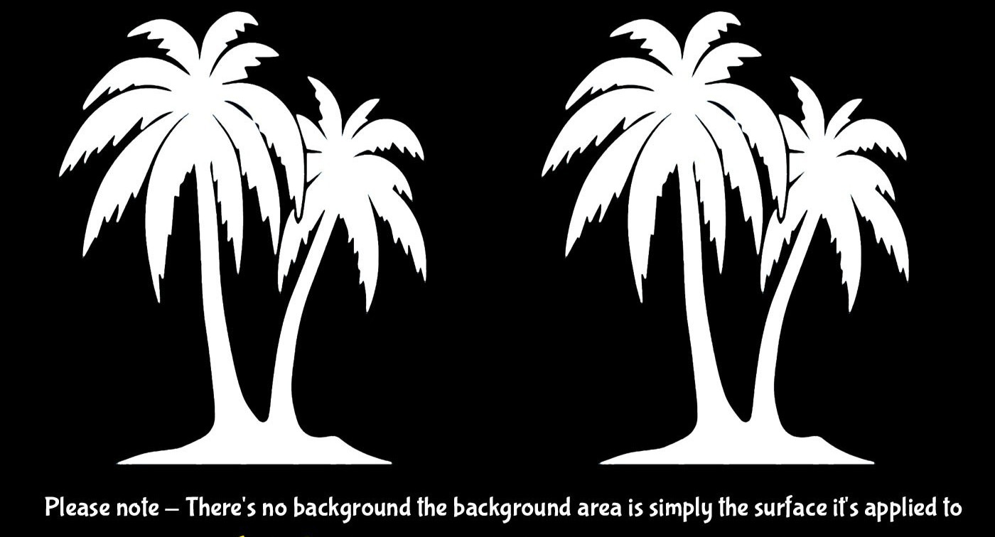 Palm Trees – Tropical Two Pack 5" x 4" Vinyl Decals Car Window Any Flat Surface