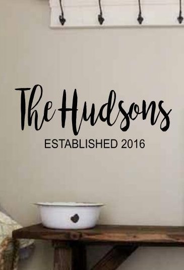 PERSONALIZED FAMILY NAME EST Vinyl Wall Decal Sticker Decor Lettering Rustic 36"