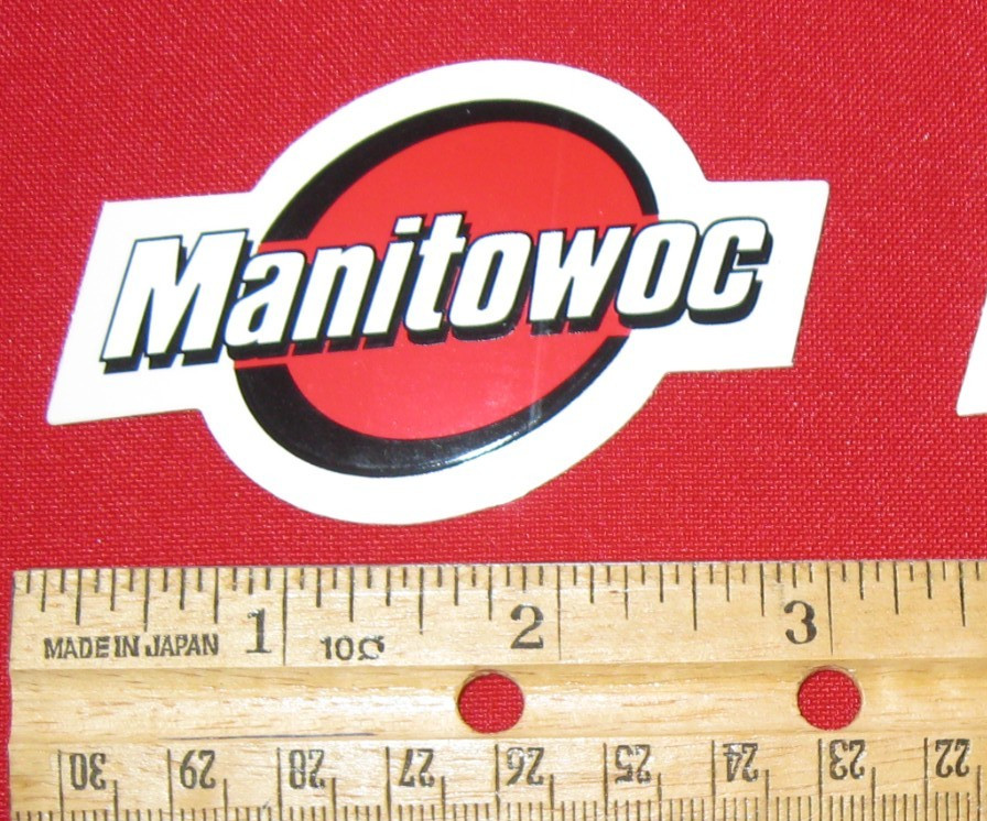 SET OF 6 MANITOWOC CRANE RED BALL DECALS 3" FOR HARDHATS TOOL BOXES…