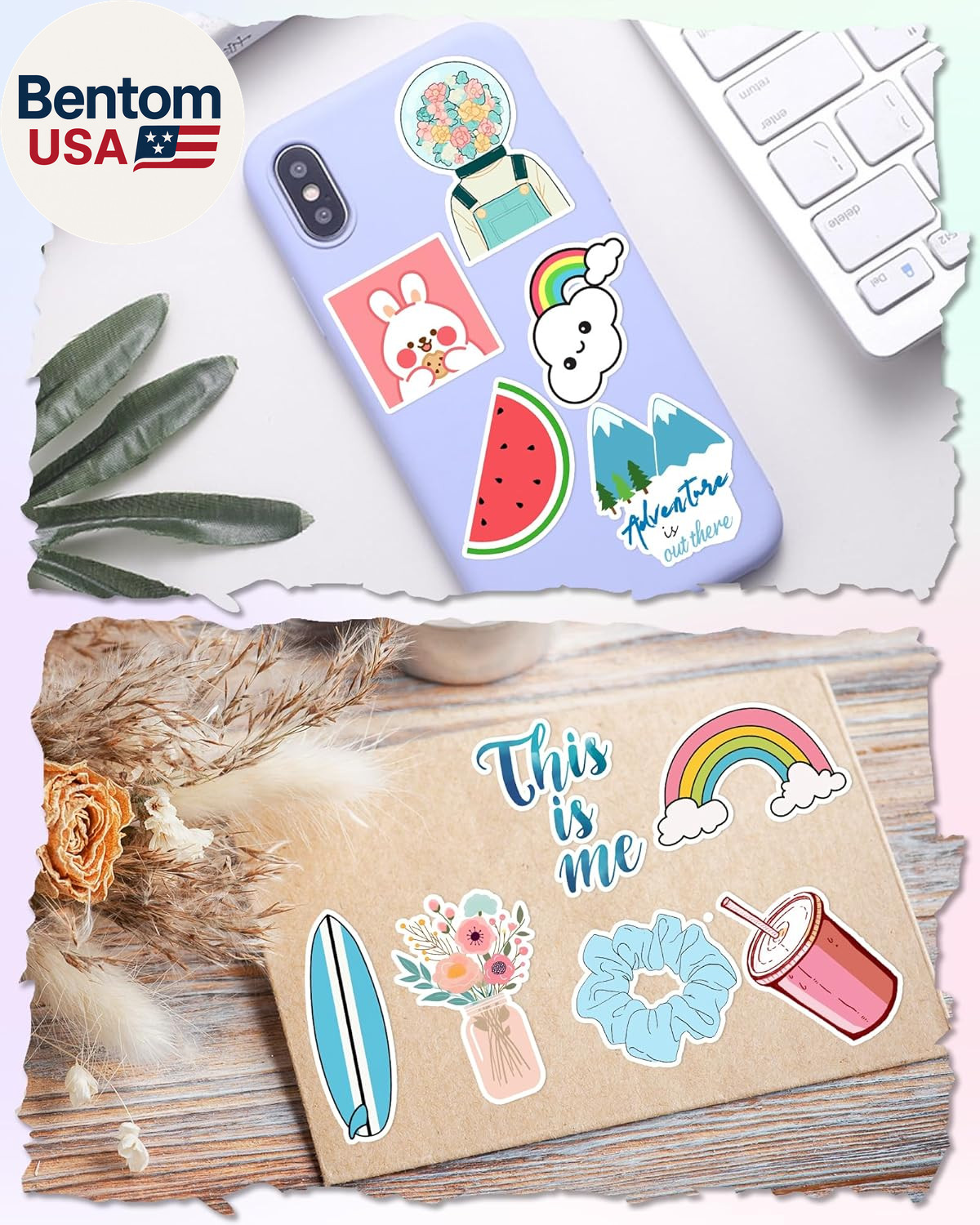 Stickers for Water Bottles, 300 Pcs/Pack Random Cute Vinyl Waterproof Laptop Sti