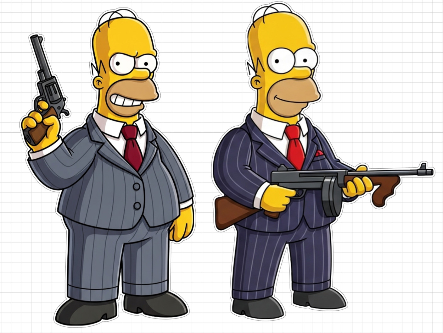 4" 4 Pack Gangster Homer Simpson Stickers Cell Phone Laptop Skate Sticker Party