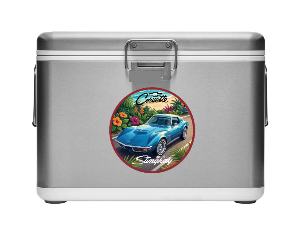 Car Classics "Corvette Stingray" – 4" Handcrafted Vinyl Decal Vehicle Cooler 26