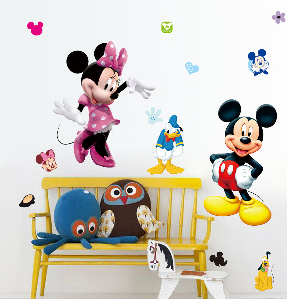 Disney 19" mickey & minnie mouse Removable Wall Stickers Decal Kids Home Decor