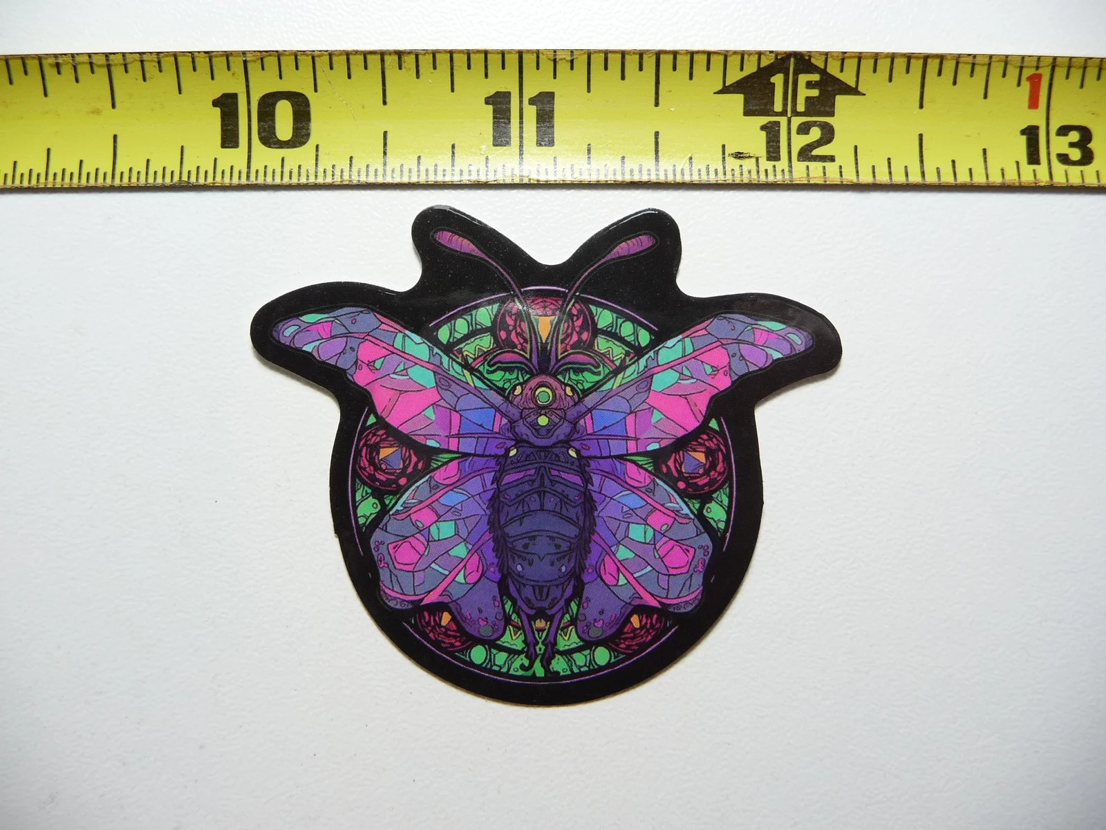 MOTH INSECT SMALL STICKER DECAL STAINED GLASS STYLE BEAUTIFUL COLORS