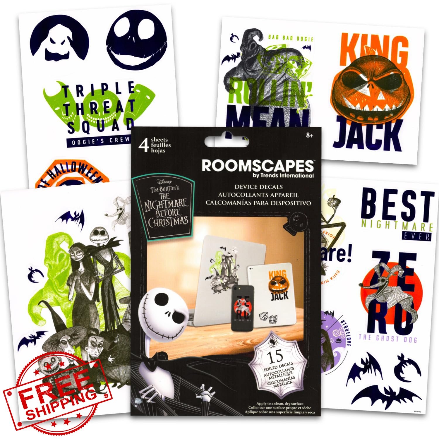 Nightmare Before Christmas Decal Set 15 Jack Skellington Laptop