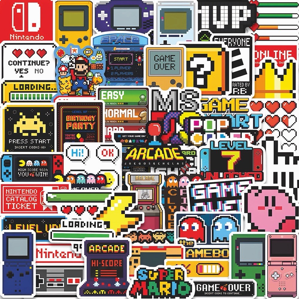 50pcs Waterproof Vinyl Stickers Nintendo Super Mario Luggage Phone Laptop Fridge