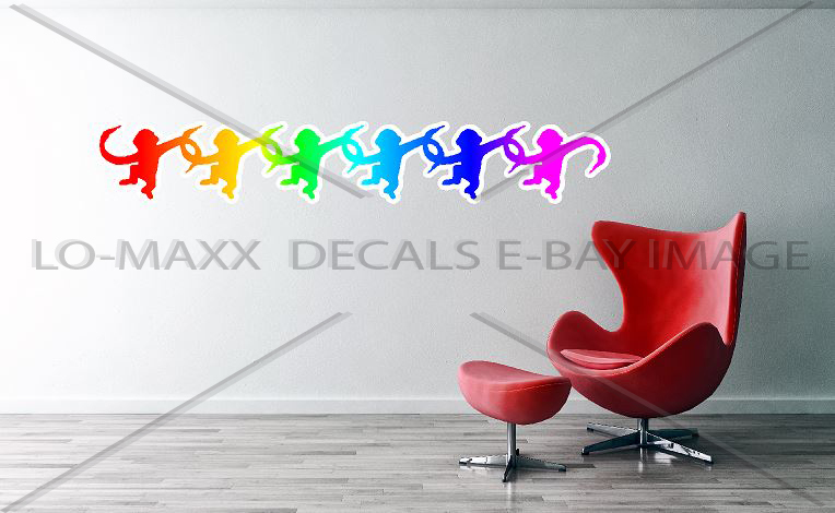 Colorful Barrel Of Monkeys Chain Novelty New Design Printed Vinyl Sticker