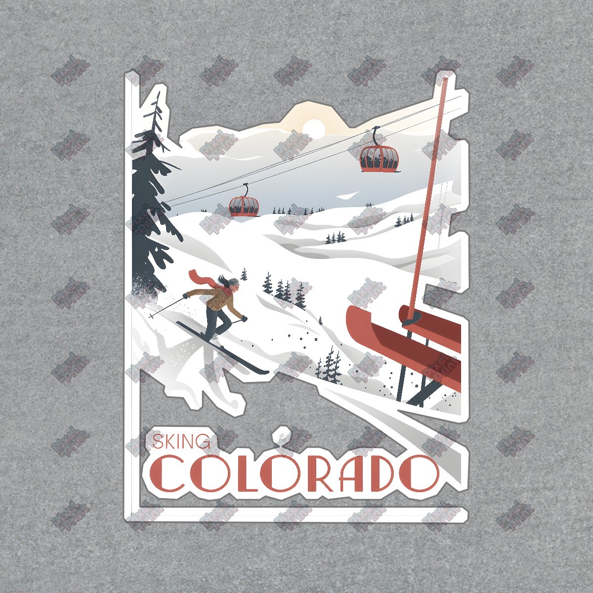 Vintage Skiing Colorado Poster Winter Sports Art Ski Resort Decor #8532