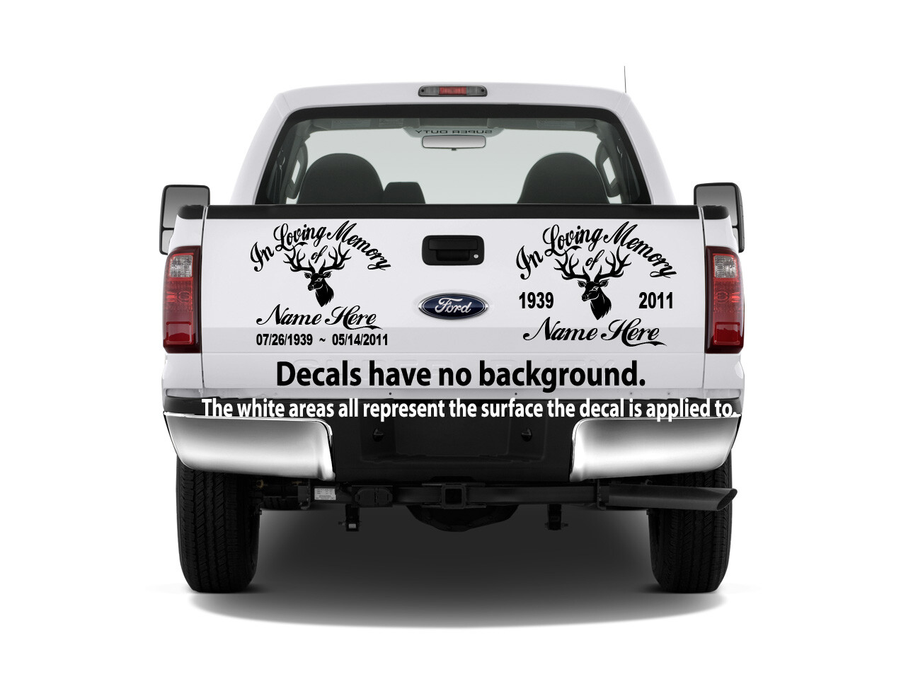 In Loving Memory Of – Hunter Deer Sticker Decal Window Memorial Personalized