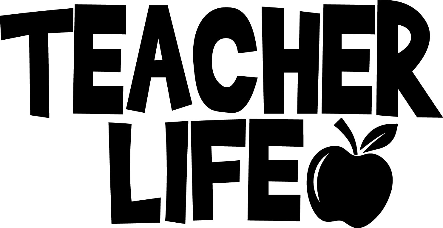 5.5in Teacher Life Apple Decal Window Sticker Car Decor School Kids Teach Love.