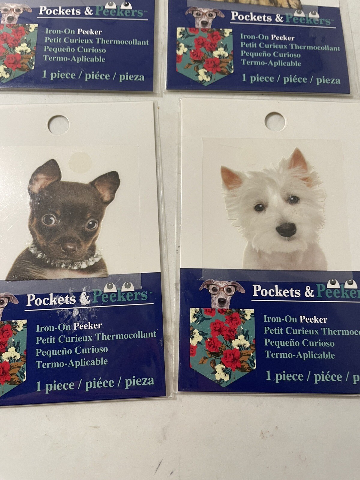 Pocket & Peelers Iron-on Decals For Over The Pocket Quirky DIY Tshirt Dogs Owl