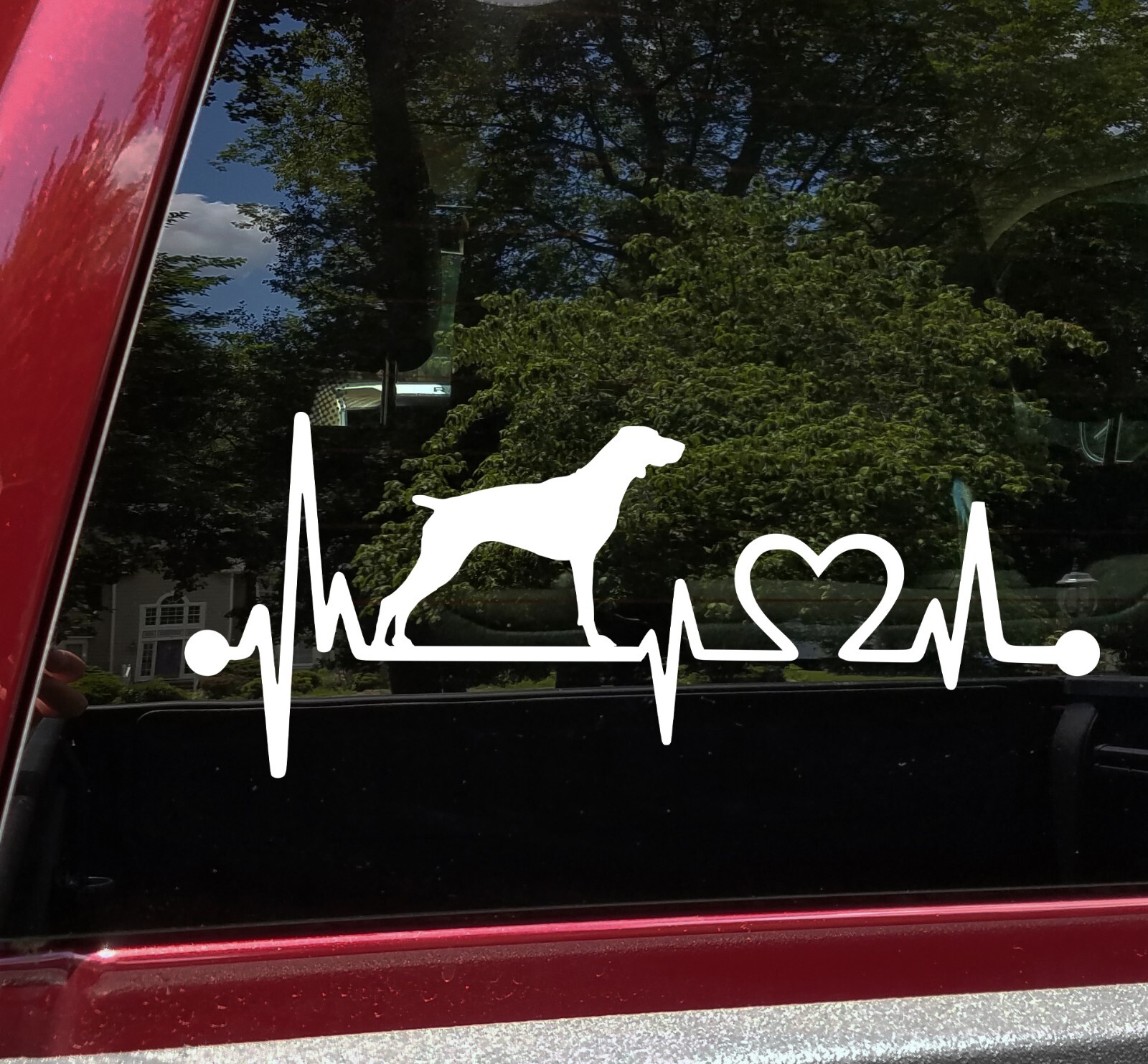 German Shorthaired Pointer Heartbeat Vinyl Decal | Heart Love GSP | Sticker