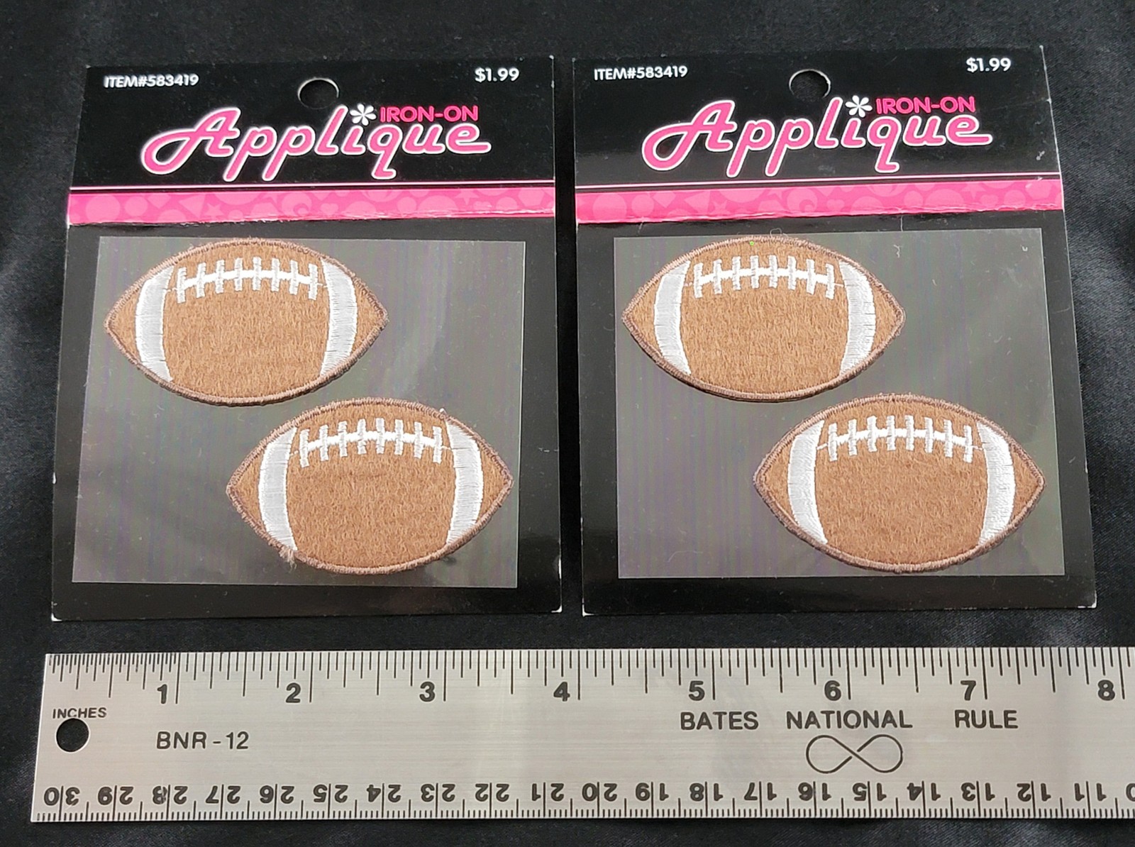 Sports Football Gemstone Sticker Decal Iron-On Hobby Lobby Craft Lot x4