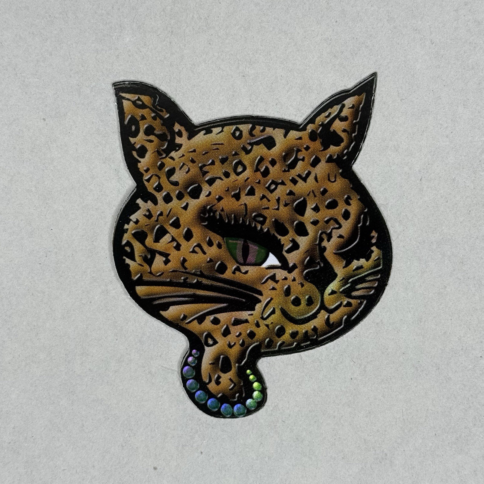 Vintage Winking Cat Vending Stickers 2001 Prism Foil Y2K