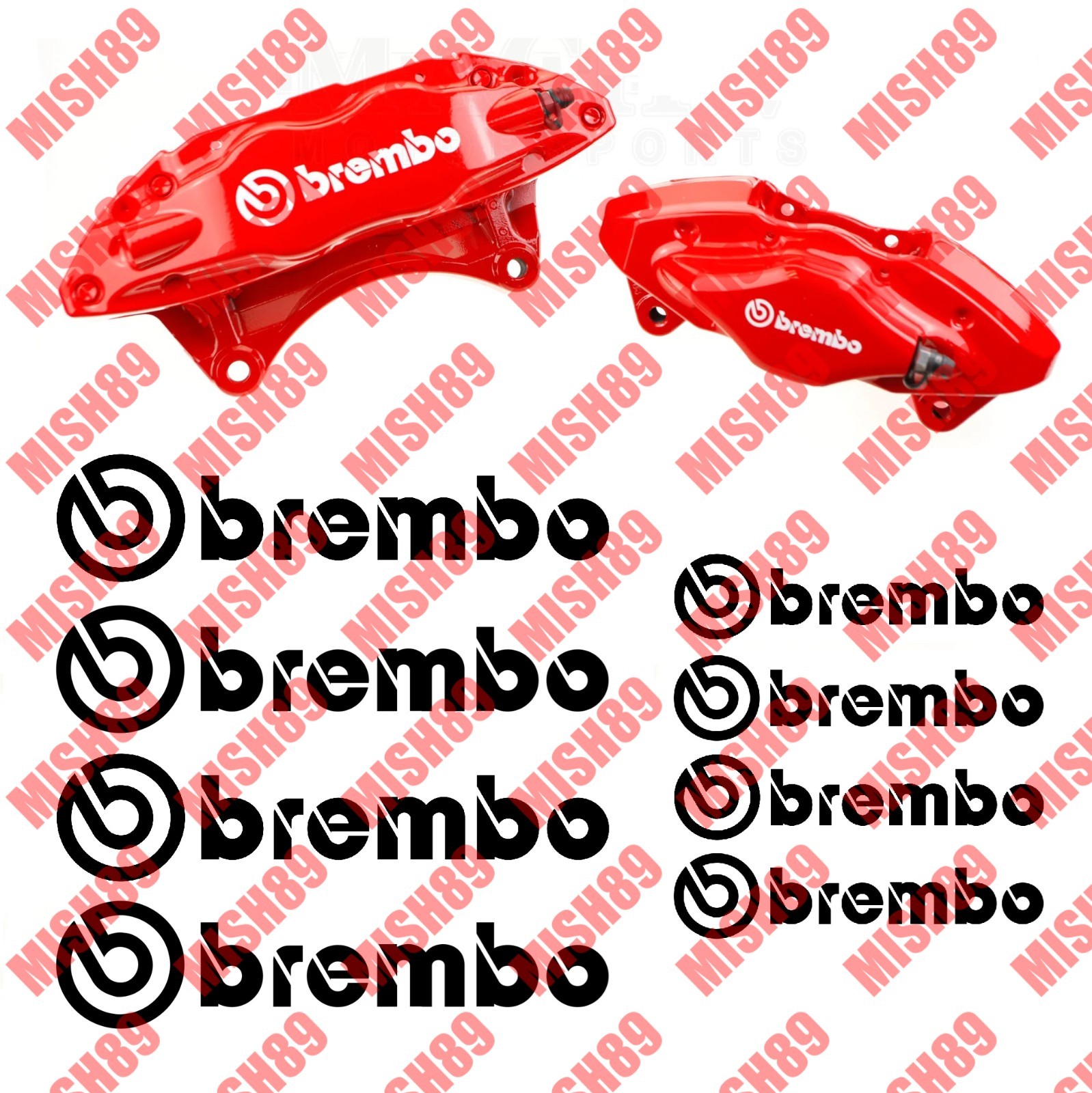 Evo 8 Evo 9 Brake Caliper Decal High Temp Vinyl Sticker Automotive – 8 Stickers