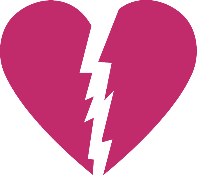 Broken Heart Love Multiple Colors Die Cut Vinyl Decal Made in USA