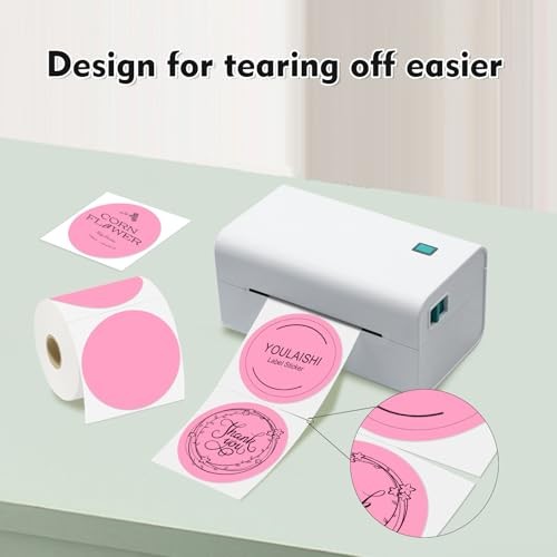 3 X 3 Inch Color Coding Dot Labels Circle Thermal Printable Waterproof 500 Pink