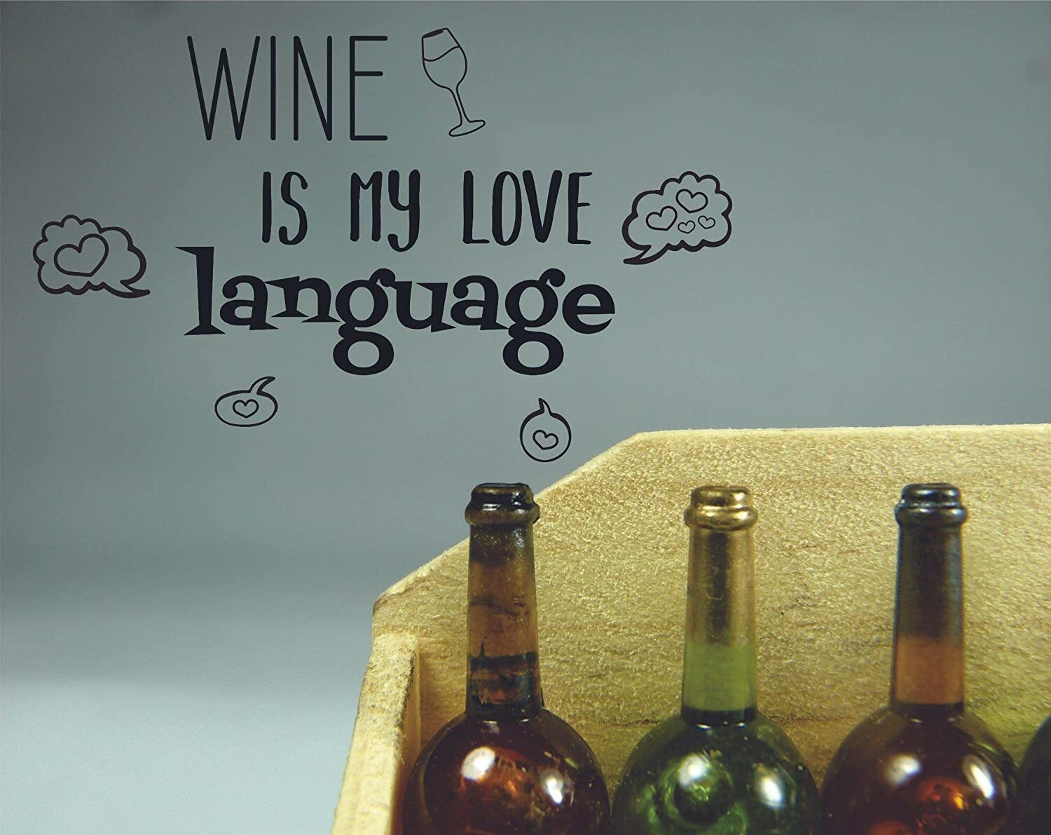 Wine Is My Language Quotes Vinyl Art Sticker Home Room Bar Cellar Wall Decals