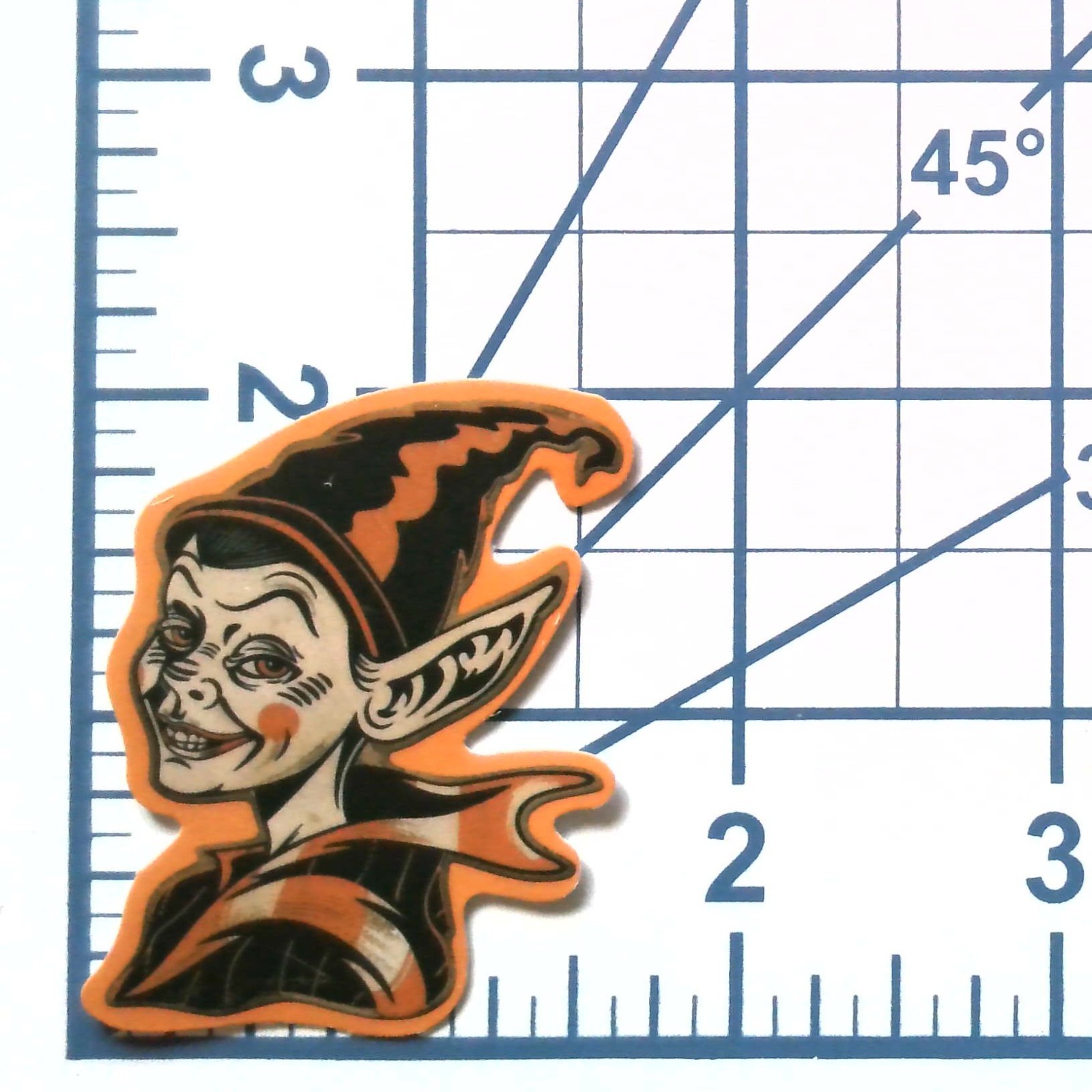 Halloween Elf Sticker Spooky Stripe Hat Vinyl Decal Creepy Character Autumn