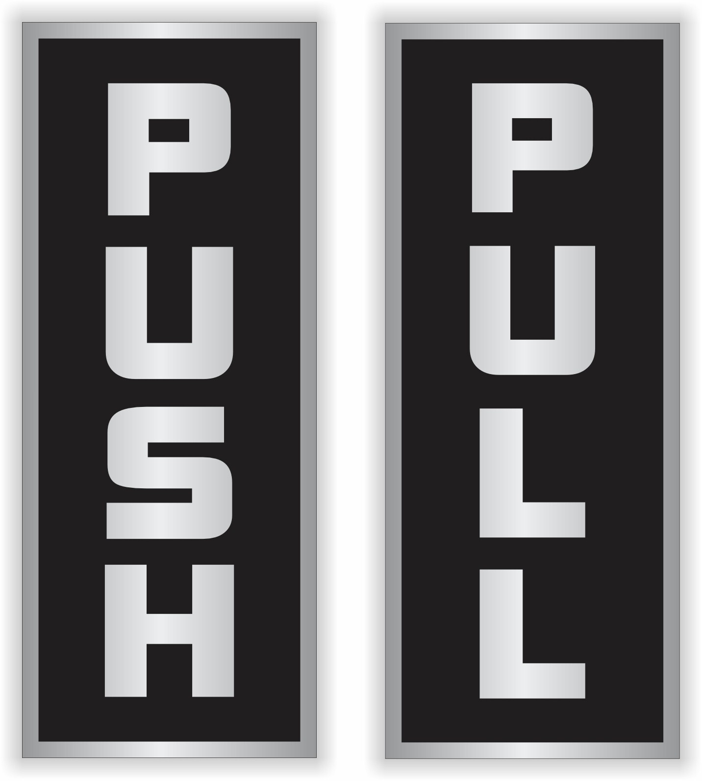 pair – Vertical PUSH and PULL Vinyl 5x2inch Glass Door Decals / Stickers Signs