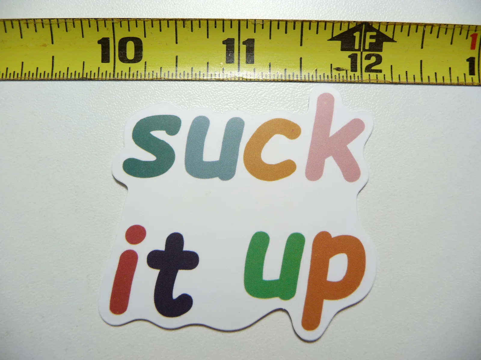 SUCK IT UP LETTERING SMALL STICKER DECAL SARCASM SARCASTIC SAYING FUNNY QUOTE