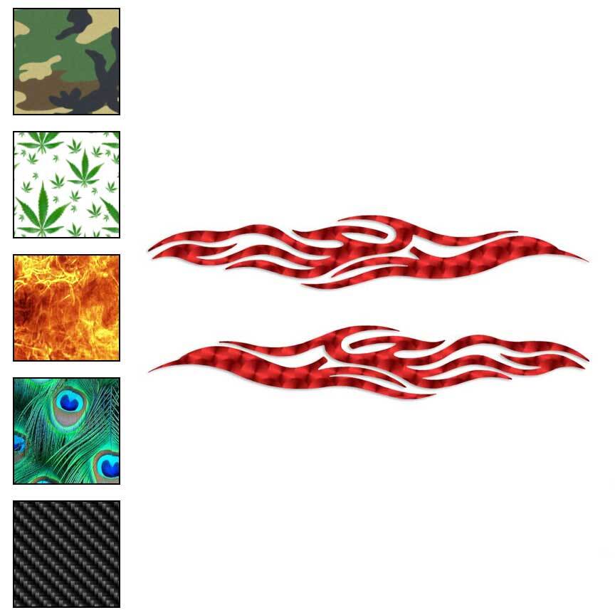 Pair of Tribal Flames, Vinyl Decal Sticker, 40 Patterns & 3 Sizes, #1143