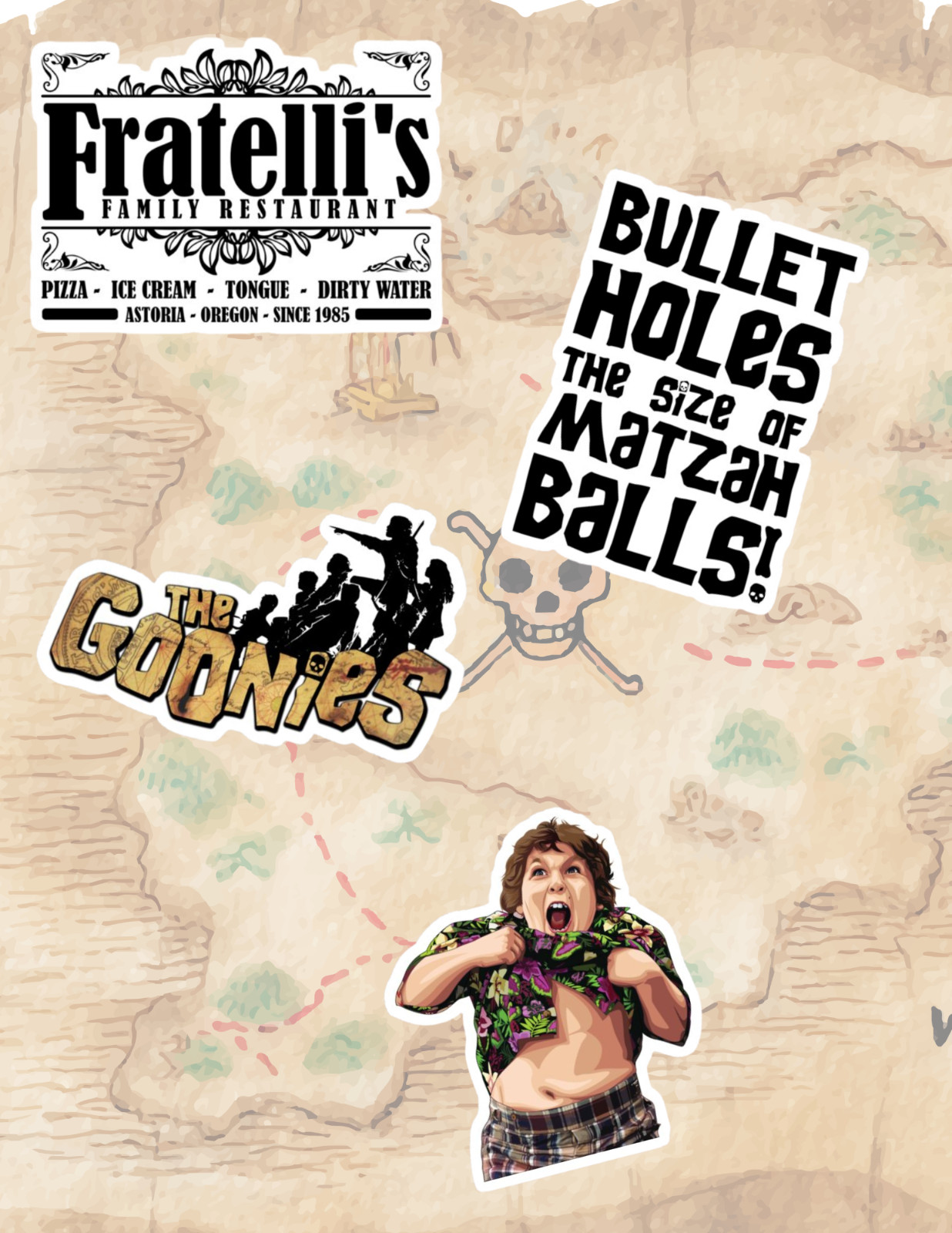Goonies 80's Movies #2 4pc Sticker Packs