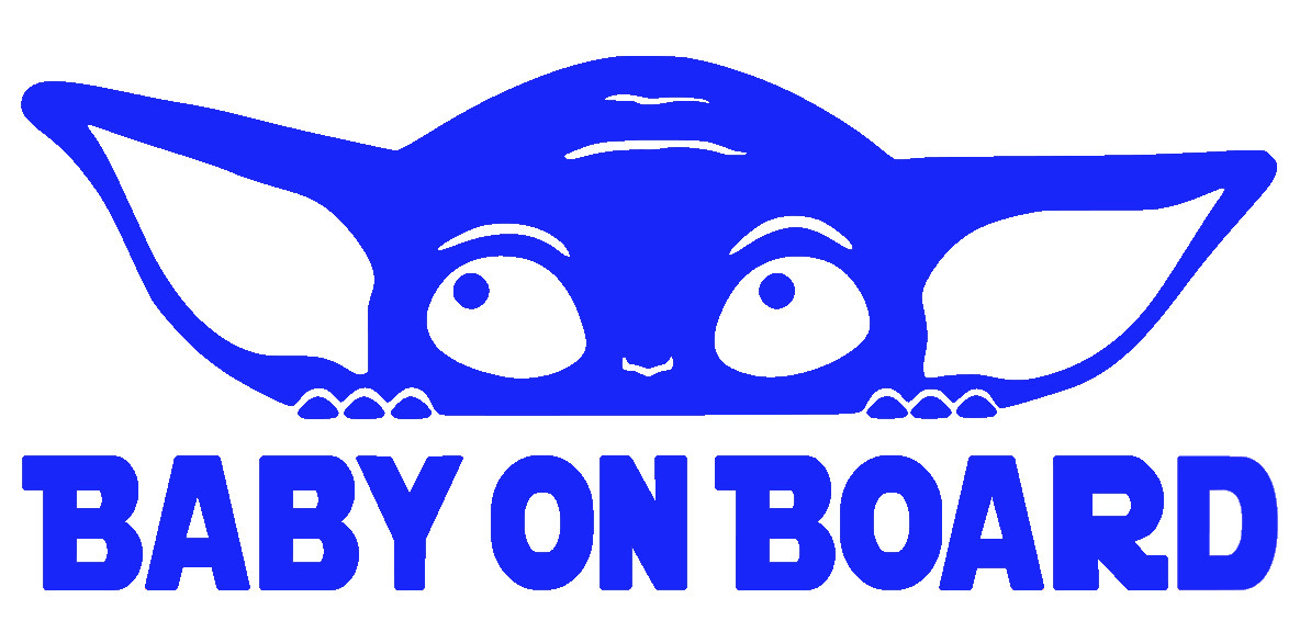 BABY YODA ON BOARD, GROGU, MANDALORIAN, STAR WARS, Decal Sticker for Car, Laptop