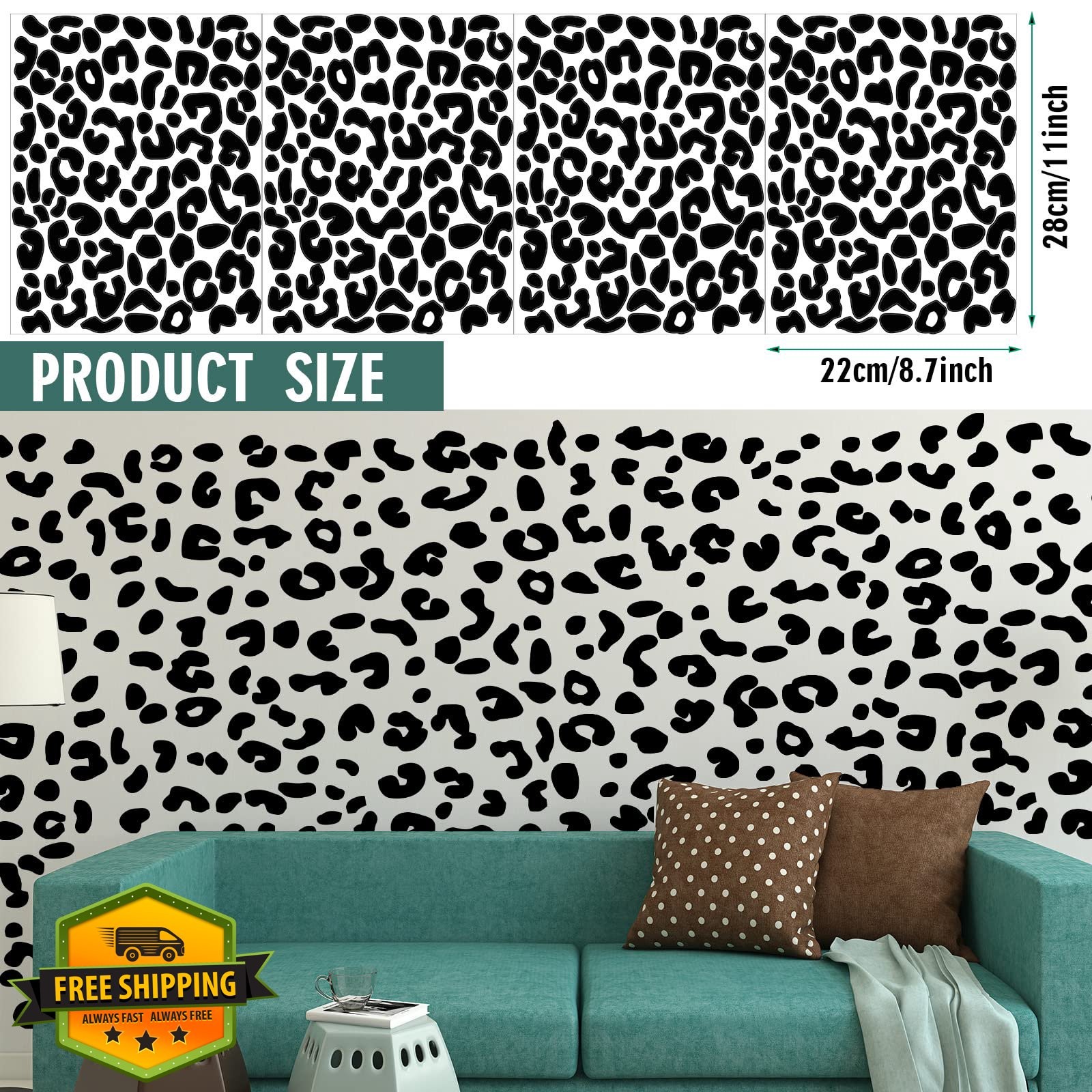 Outus Leopard Print Wall Decal Black