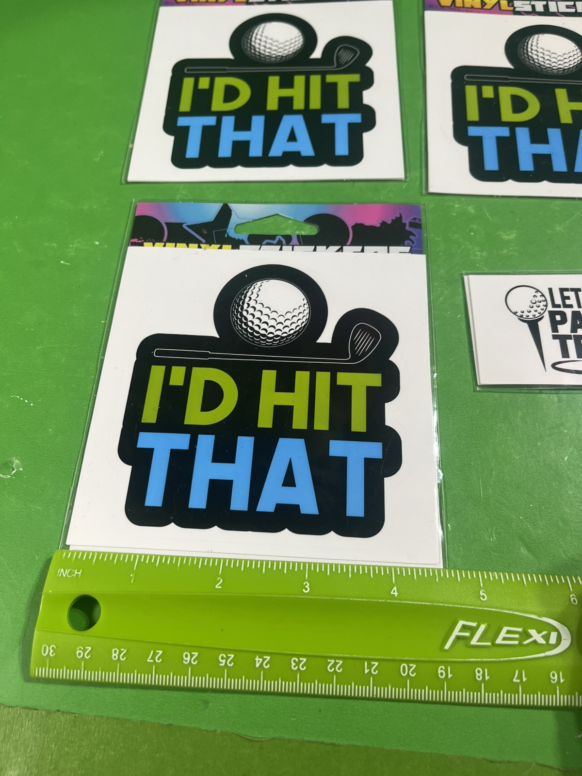 I'D HIT THAT Golf Vinyl Sticker 4.25in x 4in Lot Of 3 Plus Small Sticker Bonus