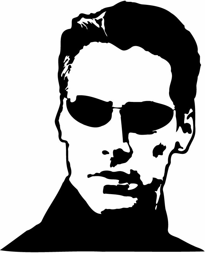 Neo vinyl decal sticker the matrix 90s cyberpunk keanu reeves sci-fi