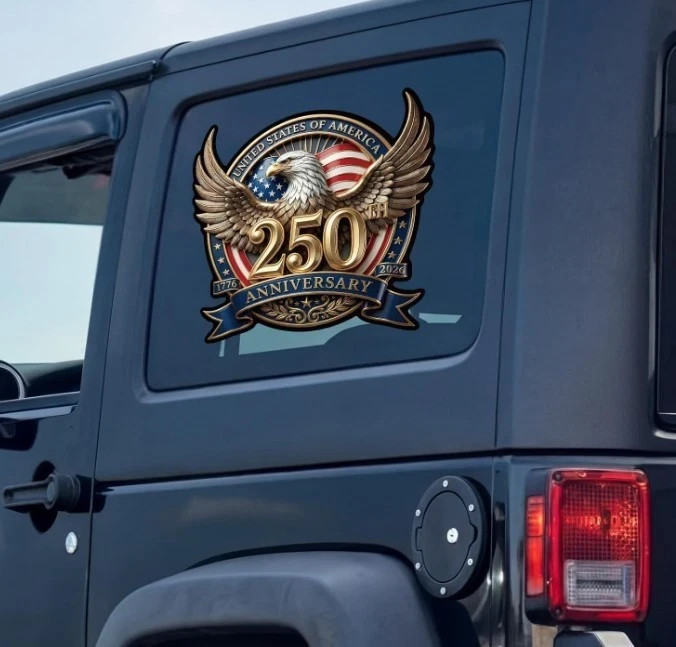 6 Pcs 250th Anniversary USA Patriotic Eagle Decals-2-8"X 8", 2-8"X 5", 2-6"X 6"