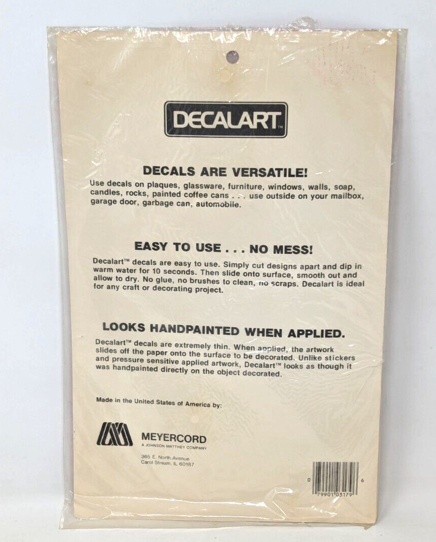 New Vintage 1981 Meyercord Decalart X-169-A Food Water Applied Decals
