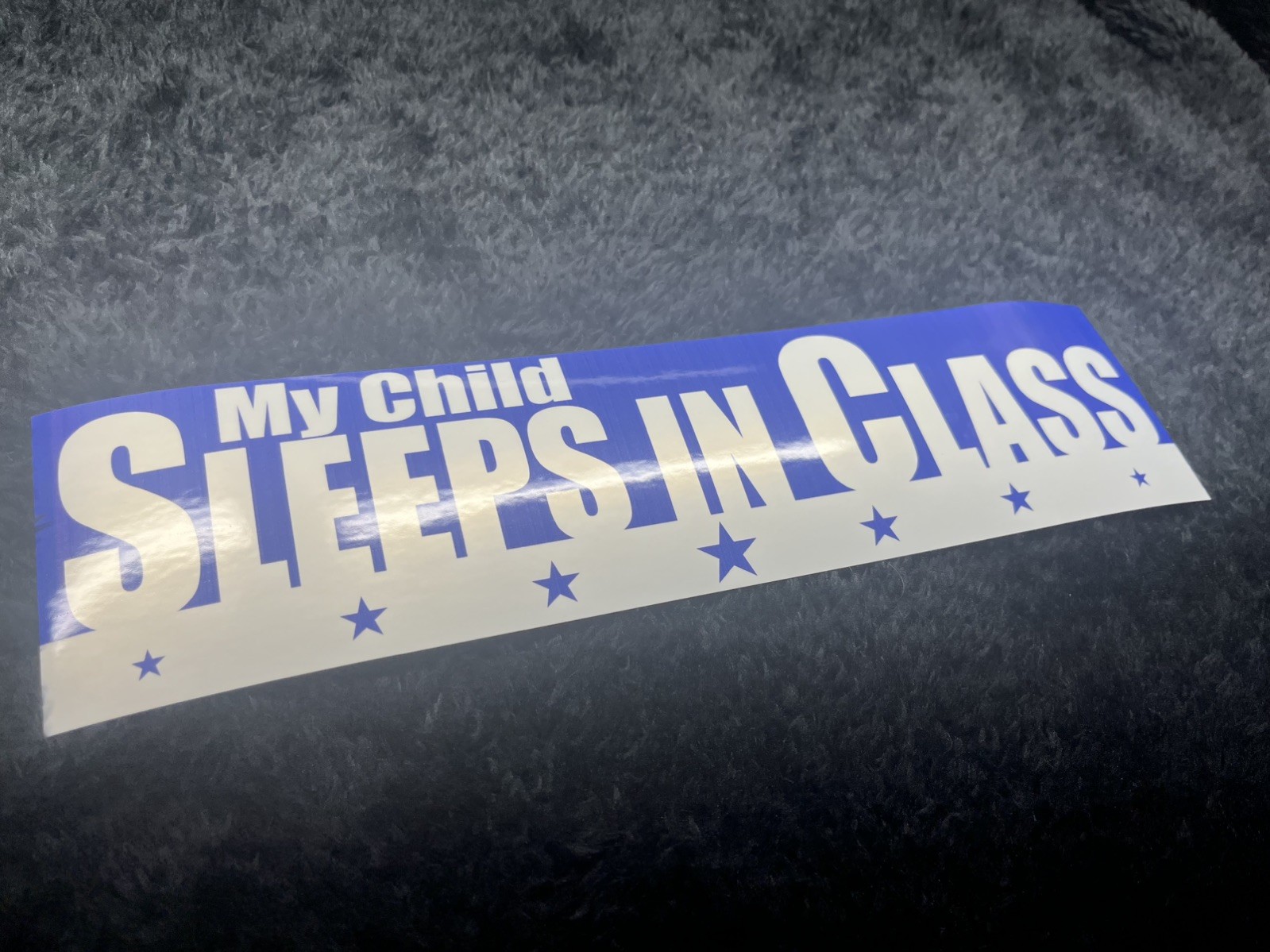 My Child Sleeps In Class- Vinyl Bumper Sticker (2.83”x11”) –