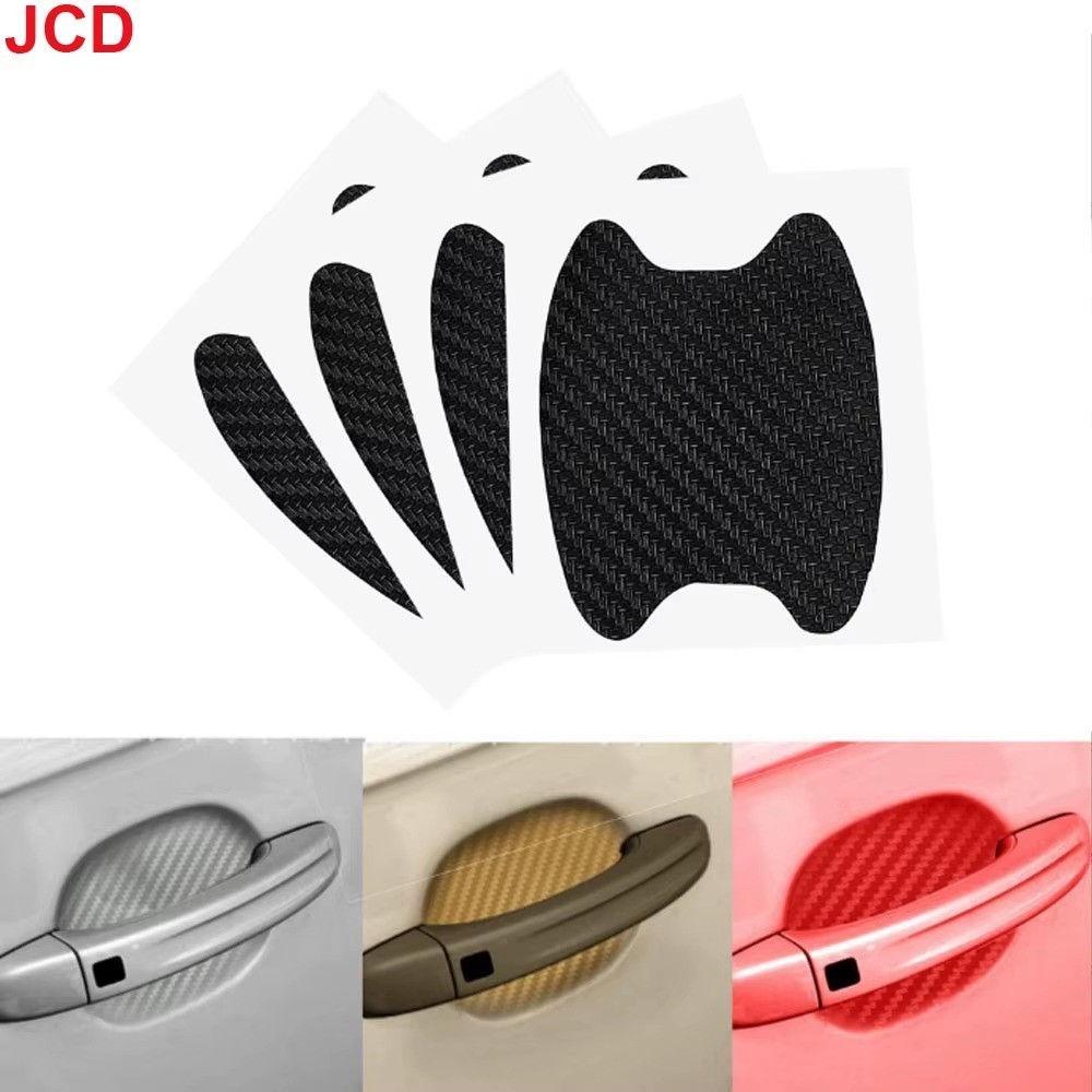 4X Carbon Fiber Door Handle Car Stickers Decal Protector Film Anti Scratch