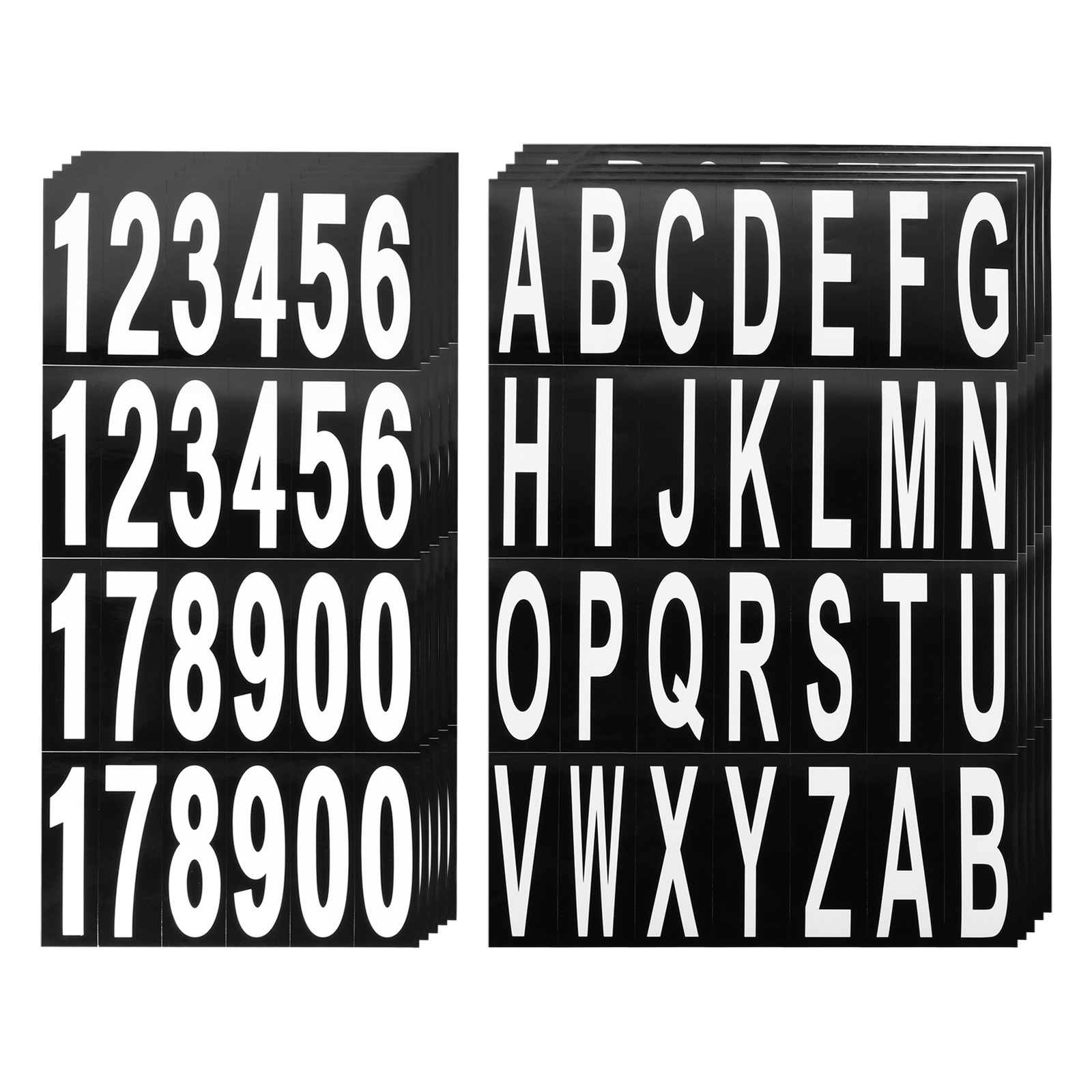 10 Sheets Mailbox Numbers and Letters for Indoor/Outdoor Decals White in Black