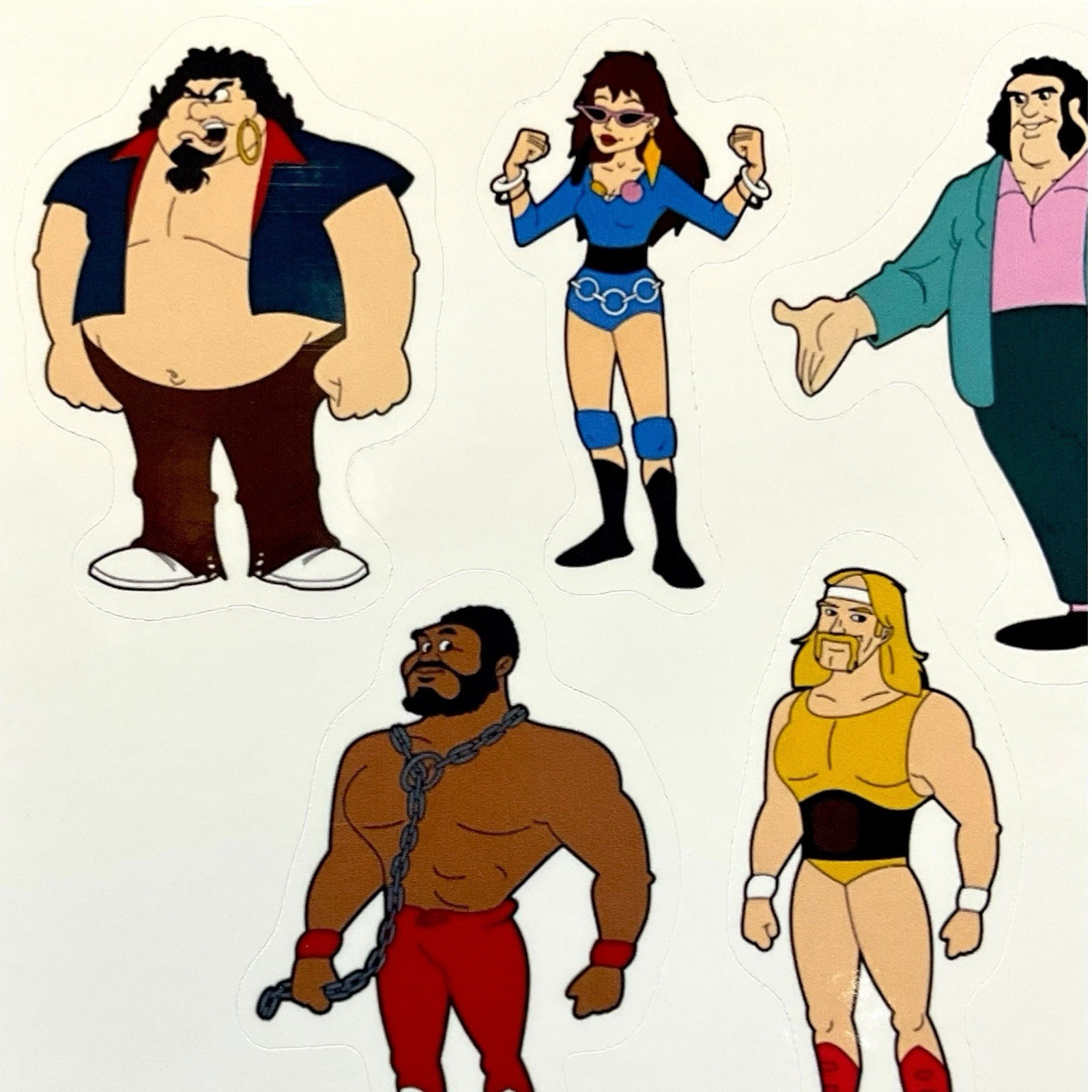 Hulk Hogan's Rock 'n' Wrestling Faces Saturday Morning Cartoon Stickers Sheet