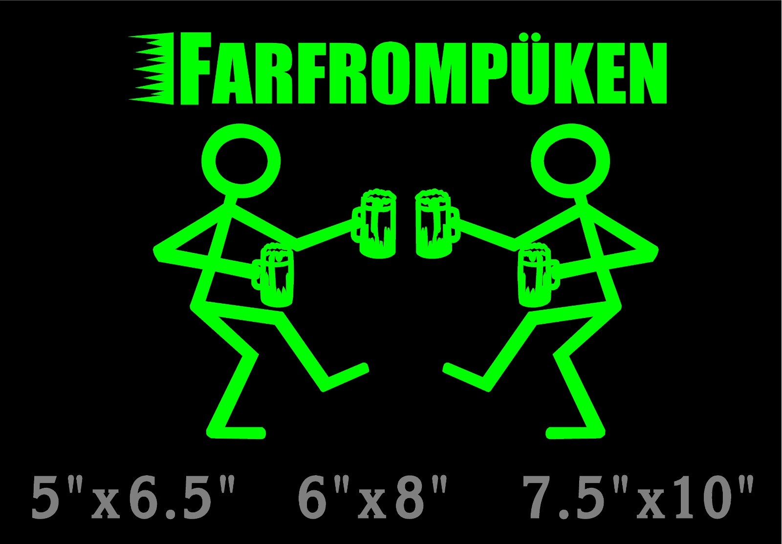 Farfrompuken Decal Stick People Toasting with Beer Mugs window vinyl sticker
