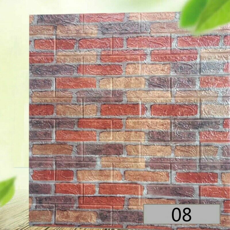 10x 3D Foam Panel Wallpaper Tile Brick Wall Sticker Self-adhesive Home DIY Decor