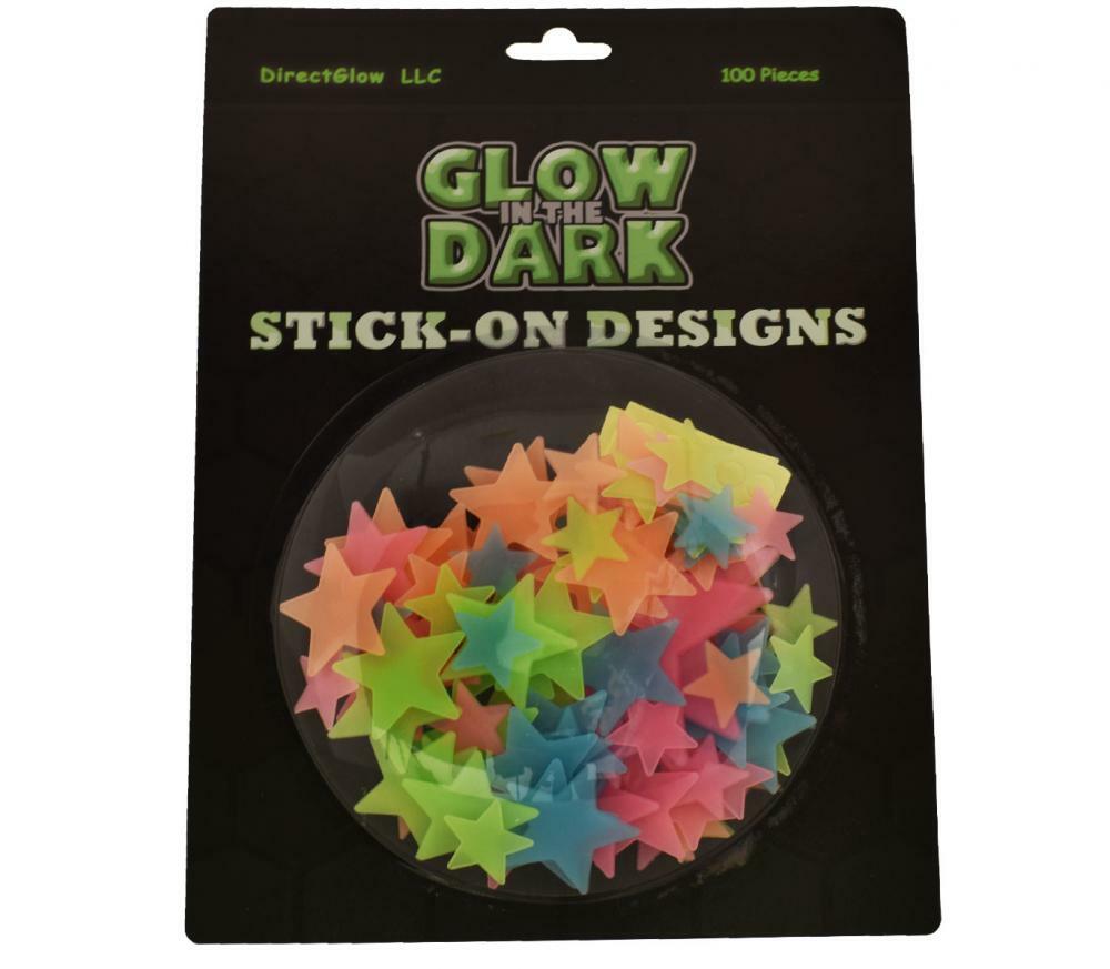 DirectGlow 100pc Multicolor Glow in the Dark Cosmic Stars Wall Ceiling Decor