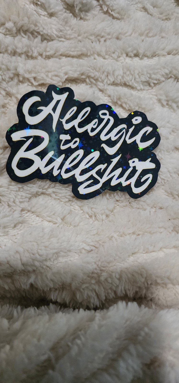 Allergic to Bullshit Vinyl Black And White Sticker 3×2