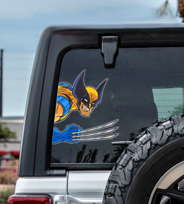 Peeking Wolverine Clear Vinyl Sticker 80s Marvel Truck Car Laptop X-Men Decal
