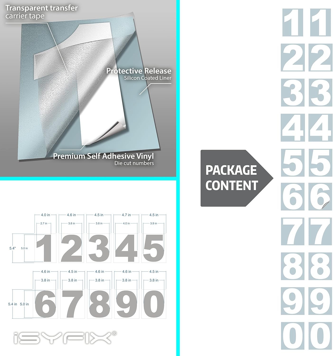 Die Cut Vinyl Numbers Stickers for Mailbox, Signs