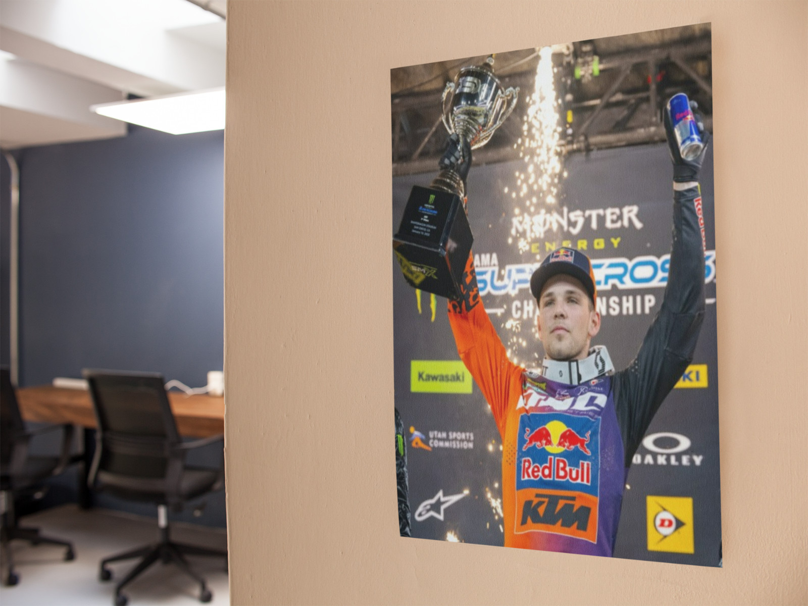 Julien Beaumer Supercross Wall Vinyl Decal First Win Removable Adhesive Backing