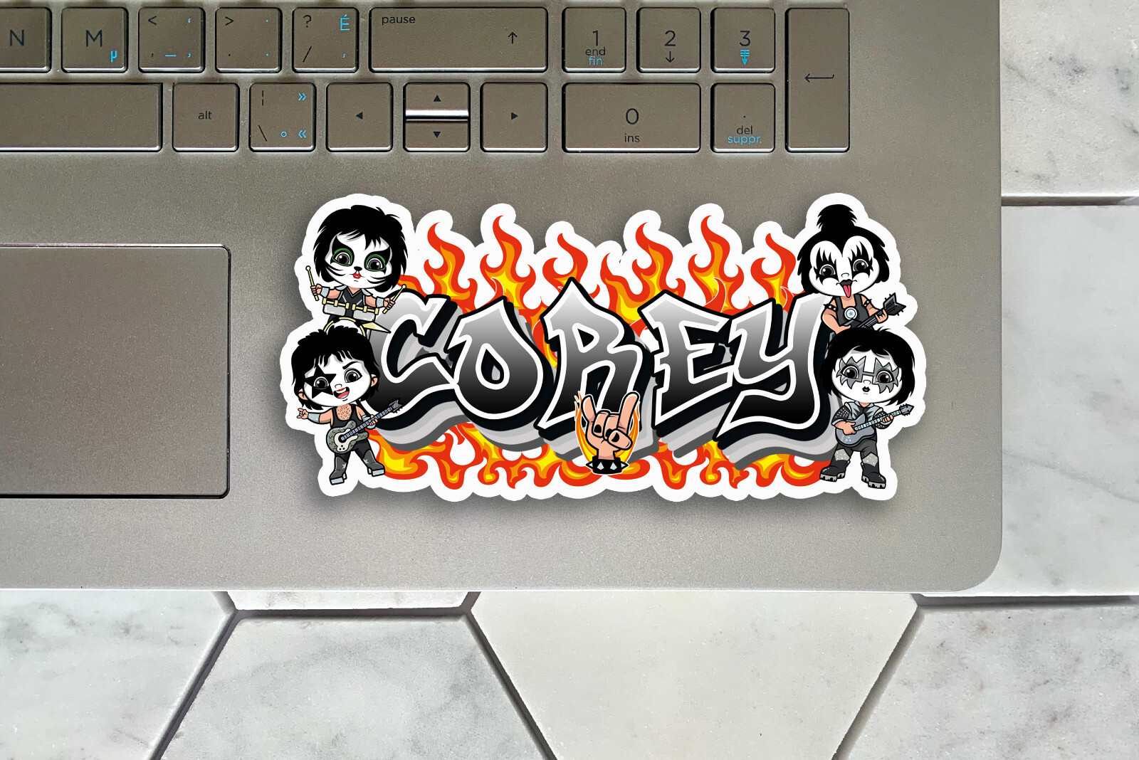 Custom Vinyl Name Sticker Personalize Graffiti Inspired by Iconic Rock Band